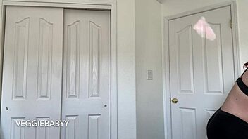 Damn! Sexy Redhead Tries On Shirts in Bra and Panties