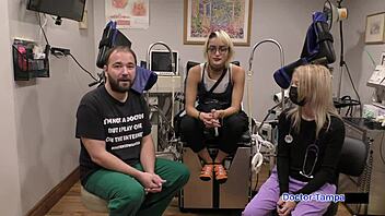 Dr Tampa gives Channy Crossfire a thorough yearly physical with intimate exams.