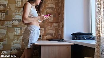 lonely housewife feels pleasure with sex toy