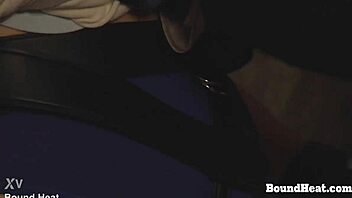 Busty lesbian slave gets big black strapon from mistress for pussy pleasure