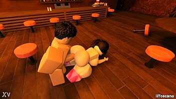 Intensely fucking slut's big ass with monster cock in bar POV.