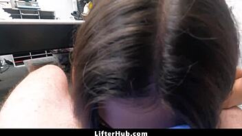 Officer pulls out cock! Young Mormon gal does her thing at work!