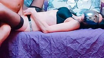 feeling deep thrusts in stockings, on knees, loving anal