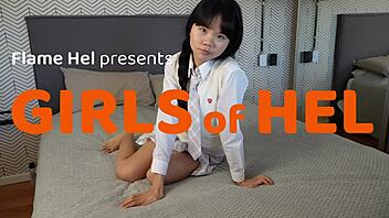 Watch me tease my pussy and flash my butthole in uniform. It's so naughty!