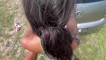 teen 18+ blonde nerd gets assfucked by interracial pornstar in the woods