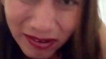 chica trans moaning in pleasure