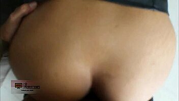 Latina bent over for shaved pussy fingering.