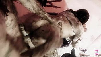 Naughty Brunette Plays With Dark Oil And Fucks Doggy Style!