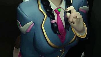 D.Va from Overwatch Gets Blacked in Hentai Animation