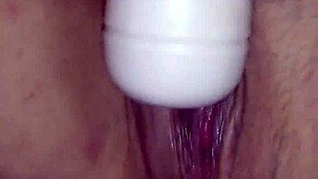 Submissive Woman Squirts Intensely While Masturbating with Toys and Fingering Her Pussy
