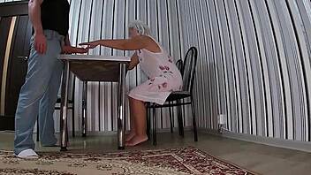 Mom with Tight Ass Strokes Dick for Anal - Wow!