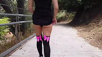 crazy squirt outdoors public masturbation