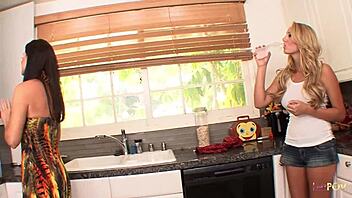 Blonde Pleases Brunette Milf for Car Keys