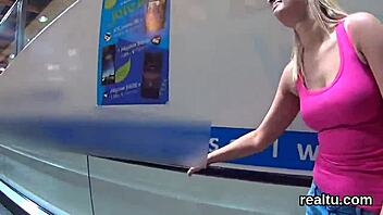 charming czech girl gets seduced in mall