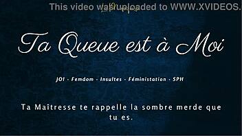 your cock is mine, stroke it now, french femdom commands