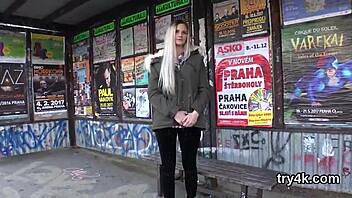 Natural teen gives blowjob in POV, then gets pussy reamed