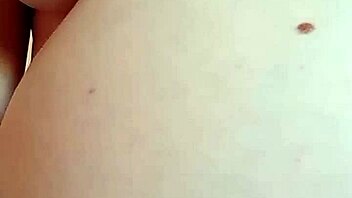 gentle pulling on those big natural tits