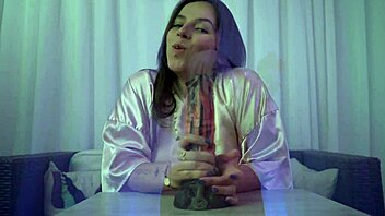Sexy Nataly Fantasizes While Using a Huge Dildo for Intense Pleasure. Watch Her Big Ass and Tits in Action!