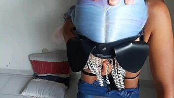 homemade sex against the wall with mexican brunette
