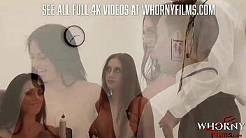 In the doctor's office, horny lesbians engage in anal group sex.