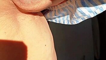 Mature Wife Flashes Huge Pussy Lips Close-Up