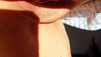 Mature Wife Flashes Huge Pussy Lips Close-Up