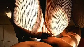 Petite 18+ Latina model with natural tits rides in cowgirl for creampie in sexy lingerie