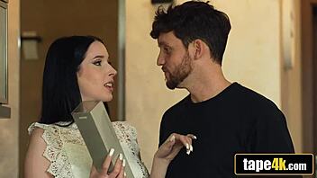 That Hungarian hottie is riding Bad Boy's cock wildly while her husband gets cuckolded