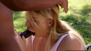 big ass milf sucking bbc like a pro outdoors with london river and kris k