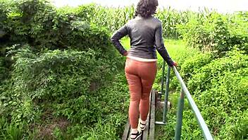 Why is she smoking in those tight leather trousers?