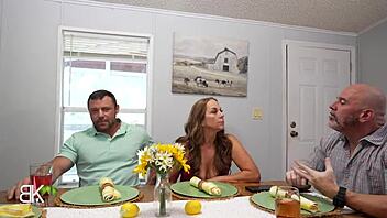 Stepmom Seduces Big Cock Stepson While Clueless Stepdad Talks on Phone