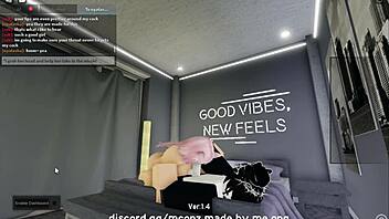 in roblox condo, bending over cute catgirl for doggystyle sex and blowjob