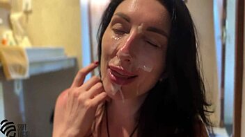 Homemade video of a blowjob in the shower leading to orgasm.