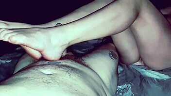 i'm giving a hidden oiled massage with my feet jerking his cock, it's so big and ass is nice