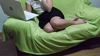 I cum on the couch using my 8-inch dildo, want to see?