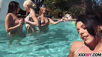 Best Friends Enjoy Pool Party Together