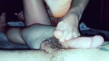 i'm giving a hidden oiled massage with my feet jerking his cock, it's so big and ass is nice