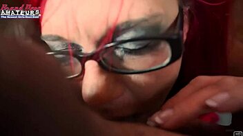 Busty redhead lily b licks feet and gives deep bj