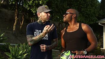 Inked Emo Babe Rides Hard in Interracial Spooning Session