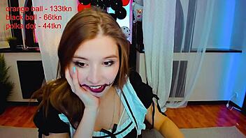 this little 18+ maid cums hard on webcam like a pro