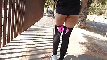 crazy squirt outdoors public masturbation