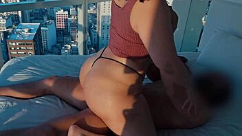 cheating on husband with trainer, riding cowgirl and sucking his cum