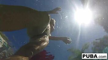 Blonde Pornstar Olivia Masturbates Nude In The Pool With Big Tits Exposed
