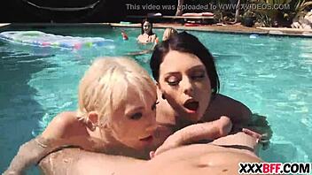 Best Friends Enjoy Pool Party Together