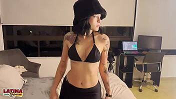 Chyna flaunts new boobs before huge cock in Latina casting