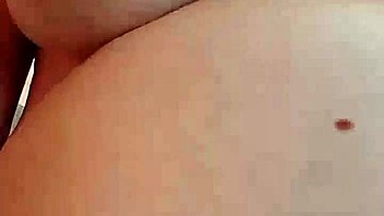 gentle pulling on those big natural tits