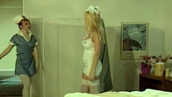 redhead nurse in lingerie performs fetish act on patient in hospital