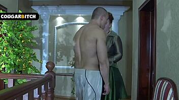 Fat milf got ruthlessly fucked by muscular hunk in doggystyle with big tits