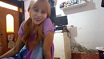 Innocent Peruvian girl tricked into deepthroat and fucking her big ass.