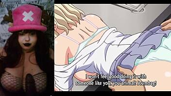 Hotwife watches hentai in goth costume!